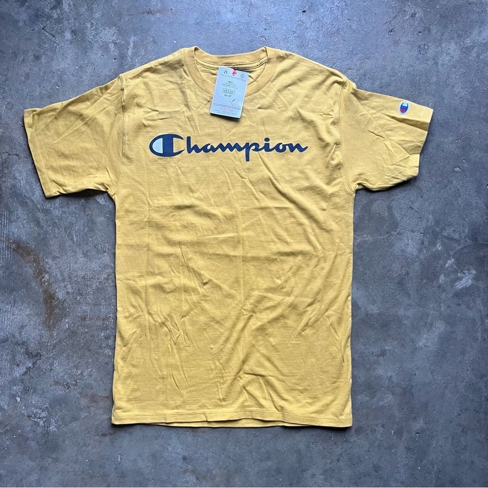 Champion size Small yellow men’s Tshirt new with tags